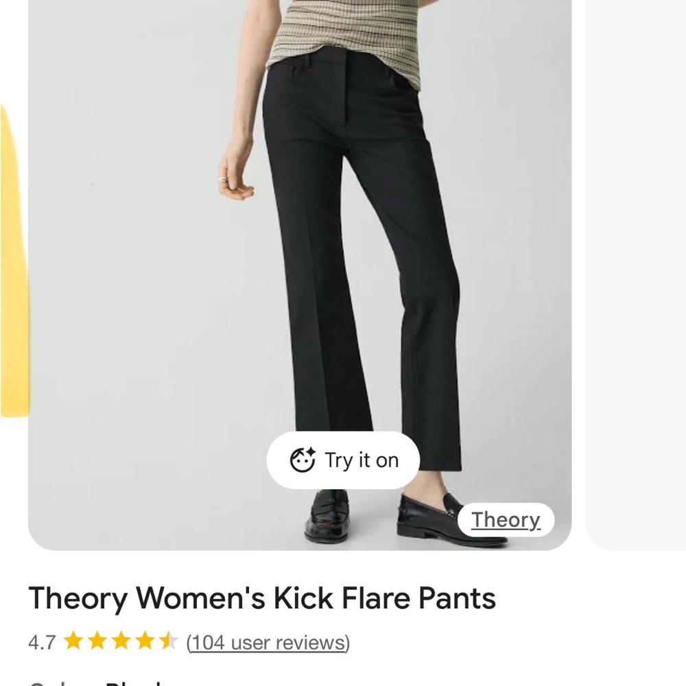 Theory Women's Classic Black Flare Pants